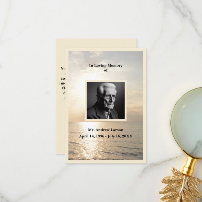 Mémorial funéraire Océanique De La Famille Carte d (Devant/Arrière en situation)