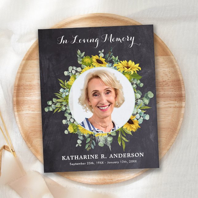 Memorial Merci Cartes Sympathy Photo Sunflowers (Créateur téléchargé)