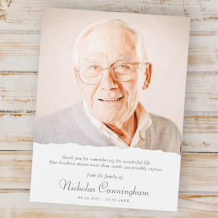 Memorial Modern Simple Elegant Chic Carte de remer