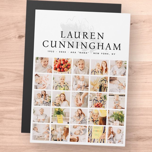 Mémorial Moderne Foliage Simple 25 Photo Collage (Créateur téléchargé)