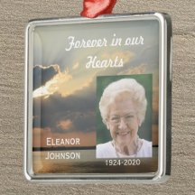 Mémorial Noël Ornements Coucher de soleil avec pho