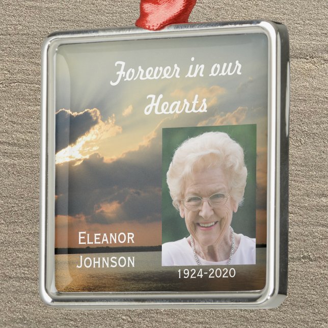 Mémorial Noël Ornements Coucher de soleil avec pho (Créateur téléchargé)