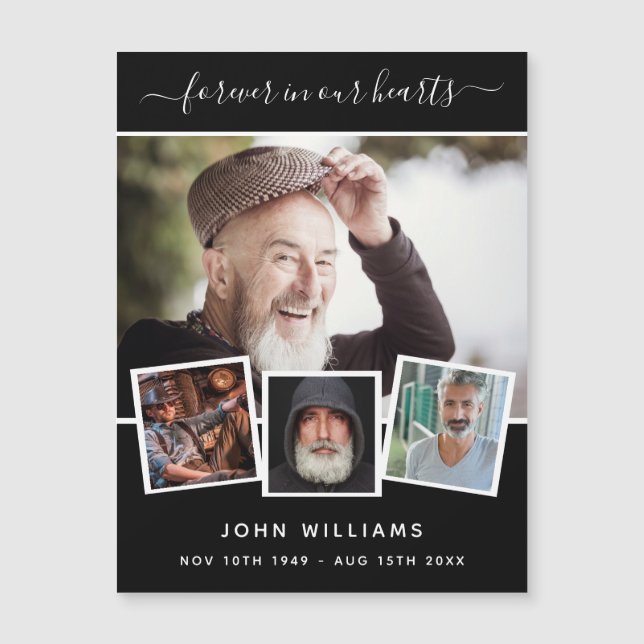 Mémorial noir photo collage amour toujours aimant (Devant)