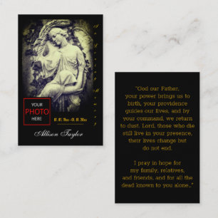Mémorial, photo Carte de prière funéraire avec Ang
