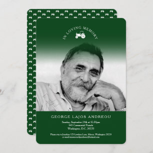 Mémorial photo tracteur vert invitations funéraire