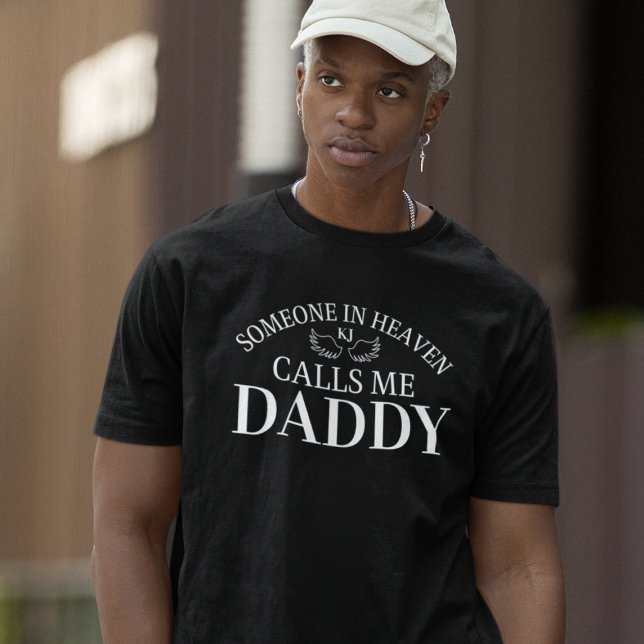 Mémorial Quelqu'Un Au Ciel M'Appelle Papa T-Shirt (Memorial Someone In Heaven Calls Me Daddy T-Shirt
)