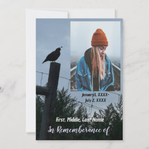 Memorial Service Invitation California Quail Bird