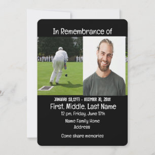 Memorial Service Invitation pelouse Bowling