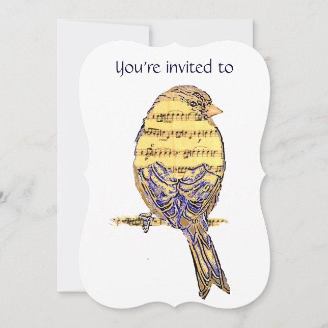 Memorial Service Musique Invitation avec Bird (Devant)