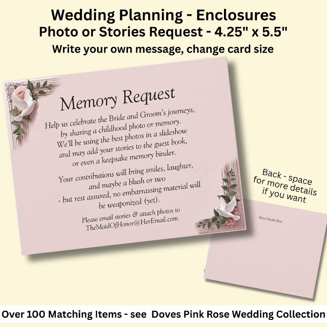 Memory Request Enclosure - Pink Roses & Doves  (Créateur téléchargé)