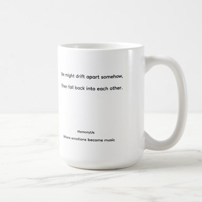 MemoryUs – Tasse de café lyrique « Still Us » (Droite)
