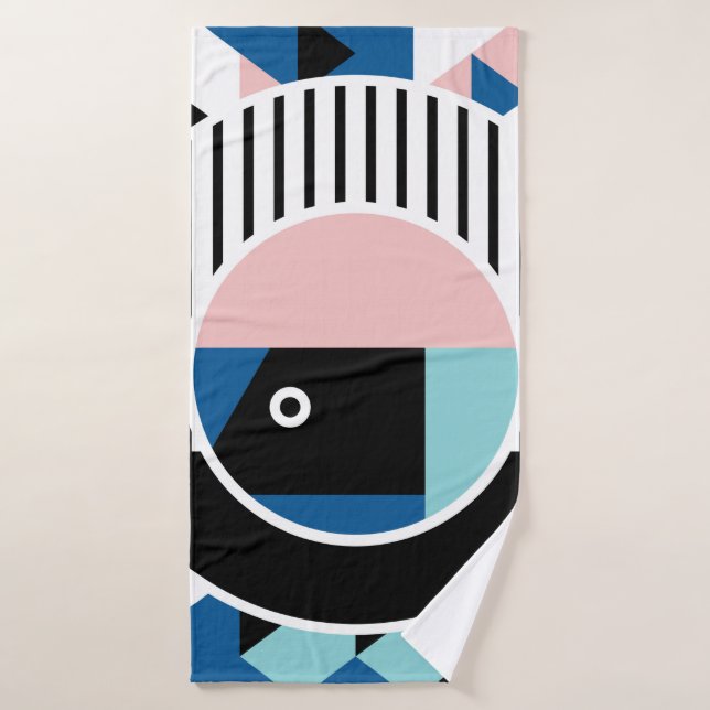 Memphis design d'affiche abstrait. Marque géométri (Serviette de bain)