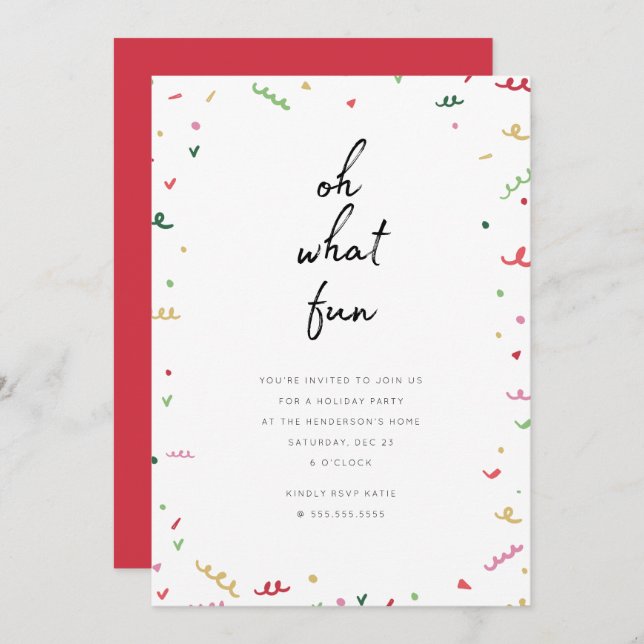 Memphis Holiday Party Invitation (Devant / Derrière)