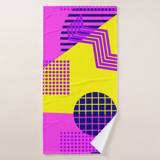 Memphis motif sans faille, formes géométriques dan (Serviette de bain)