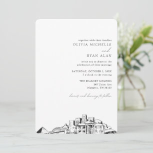 Memphis Skyline Destination Mariage Invitation
