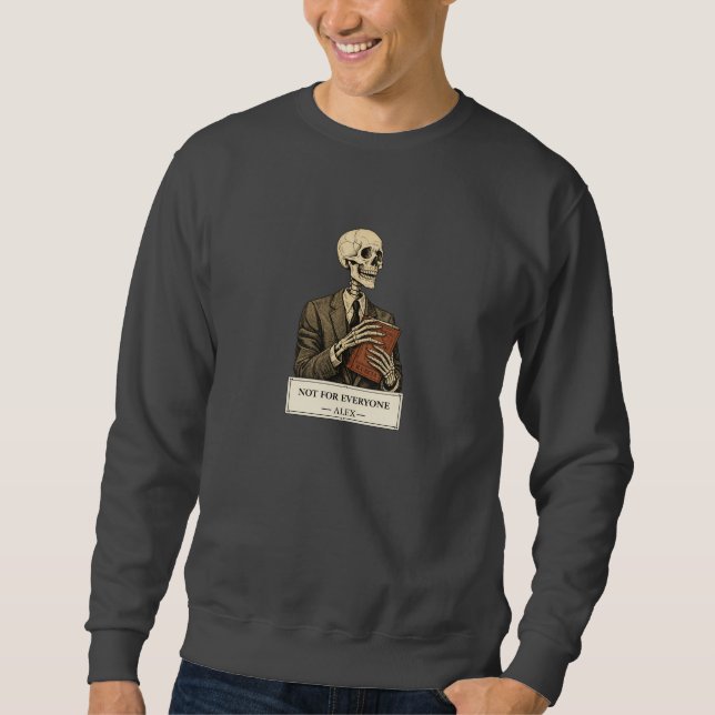 Men’s Black Skeleton Graphic Crewneck Sweatshirt (Devant)