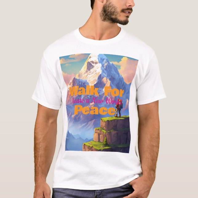 Men’s XL “Walk For Peace” T-Shirt Casual Wear (Devant)