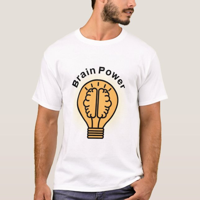 men t-shirt brain power (Devant)