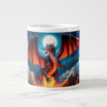 Menacer la Mug de café Dragon Rouge