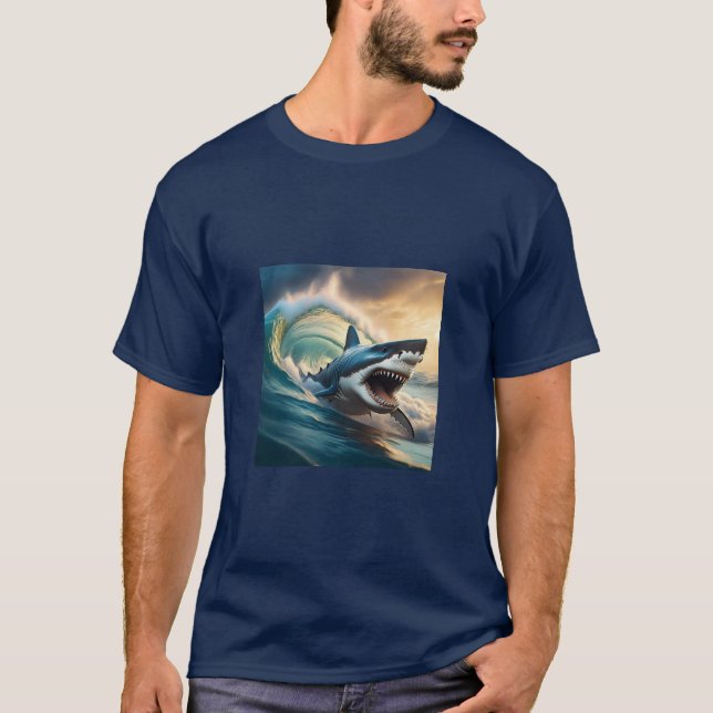 Menacing Shark Hommes T-Shirts (Devant)