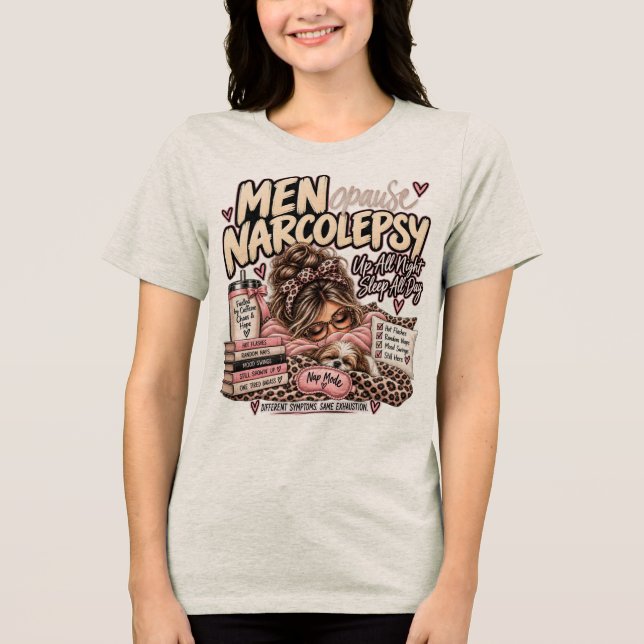 Ménopause Narcolepsie en Tshirt Beige  (Recto)