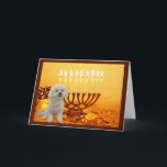 Menorah de carte Bichon Frise Chanukah<br><div class="desc">Se souvenir de sa famille et de ses amis pendant la saison de Chanukah est un merveilleux moyen de rester en contact avec les gens qui vous aiment et qui vous tiennent à coeur. J'ai créé ces cartes de chien Chanukah avec amour et attention et je suis sûr que quiconque...</div>