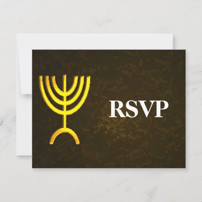 Menorah Flame Bar/Bat mitzvah RSVP (Devant)