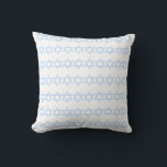 MENORALE & STARS coussin bébé BLEU & blanc<br><div class="desc">ÉTOILE coussin DE DAVID TRIM blanc ÉTOILES DE DAVID SUR LE DOS par le designer Sandy Closs ~ SandyCloss~</div>