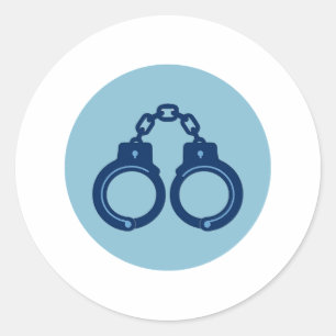 Menottes de police Autocollant Ligne Bleue Fine