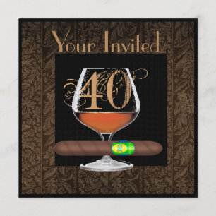 MENS 40e anniversaire INVITATIONS MODÈLE COGNAC