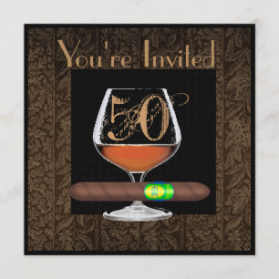MENS 50e anniversaire INVITATIONS MODÈLE COGNAC