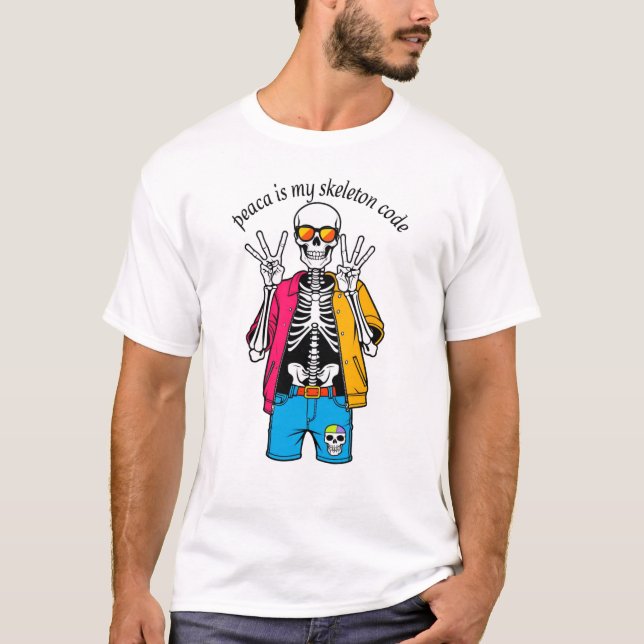 Men's Basic T-ShirtPastel Skeleton T-Shirt | Peace (Devant)