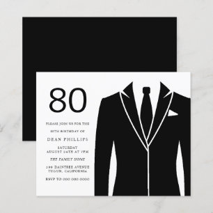 Mens Budget 80e anniversaire Invitations de fête