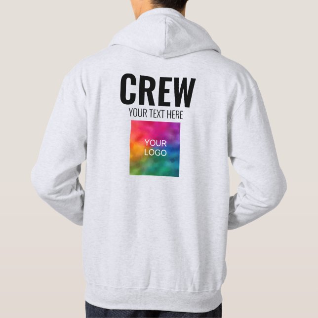 Mens Crew Sweat - shirts à capuche avant et arrièr (Dos)