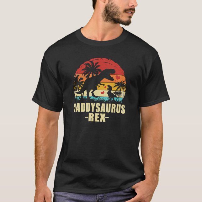 Mens Daddysaurus Dinosaur Tshirt Rex Fête du Père (Devant)