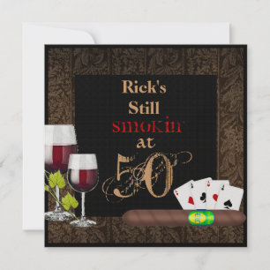 MENS DE VIN ROUGE 50e anniversaire Invitation Ciga
