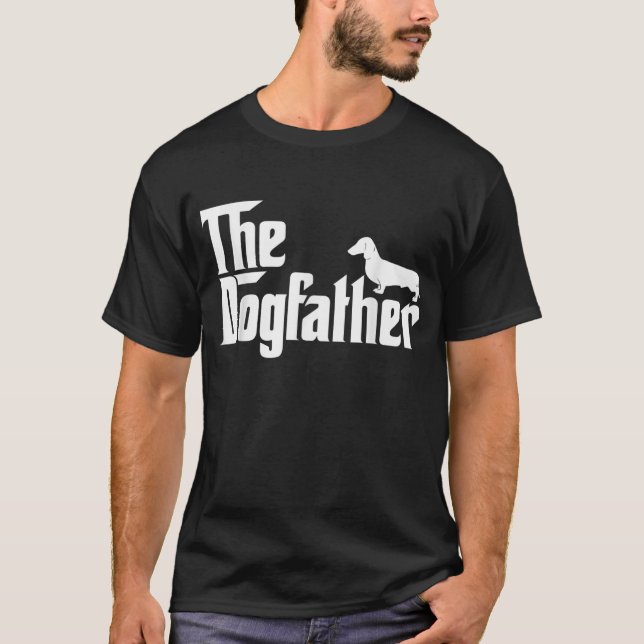 Mens Dogfather Dachshund T-Shirt Funny Father  (Devant)