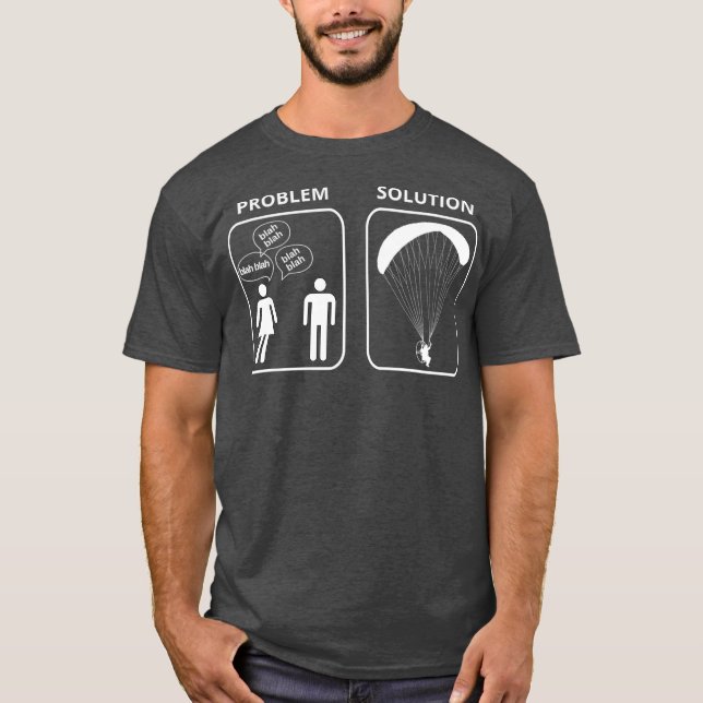 Mens Funny Paramotor Tshirt blah blah blah blah (Devant)