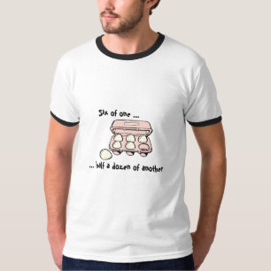 Mens Funny T-Shirt "six sur un, une demi-douzaine.