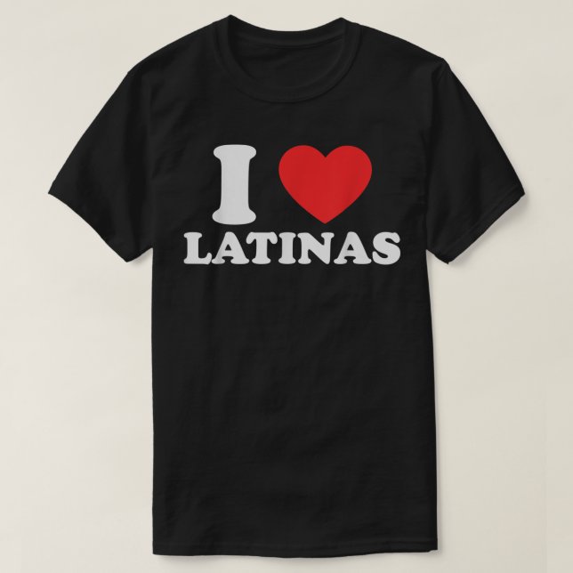 Mens I Love I Heart Latinas Tshirt Funny Red Heart (Design devant)