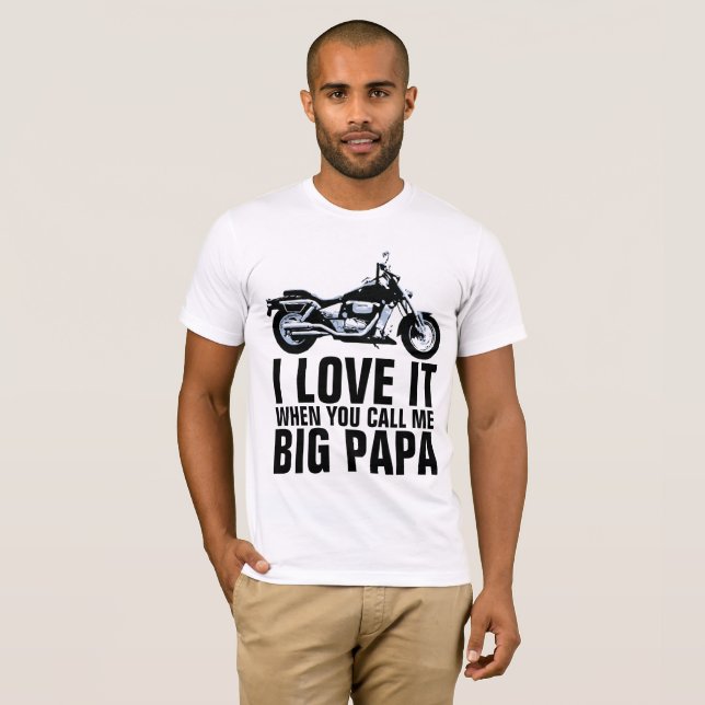 MENS MOTOCYCLE GRAND PAPA AMUSANT T-SHIRTS (Devant entier)