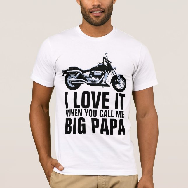 MENS MOTOCYCLE GRAND PAPA AMUSANT T-SHIRTS (Devant)