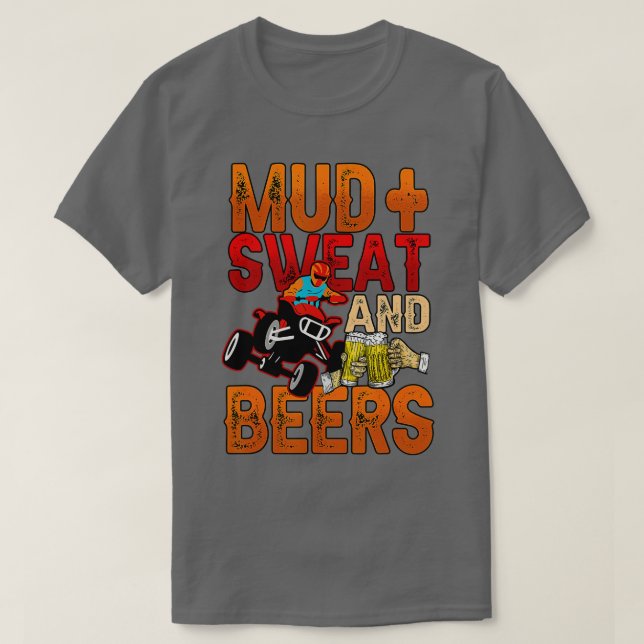 Mens Mud Sweat Et Bières Quad Riding Quatre Roue (Design devant)