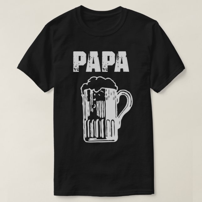 Mens Papa Beer Funny Fête des pères T-shirt (Design devant)