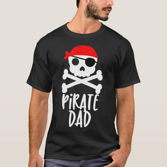 Mens Pirate Papa Crâne et Crossbones Tshirt Tee S (Devant)