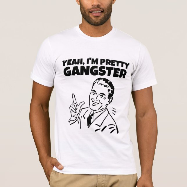 MENS RÉTRO JE SUIS JOLIMENT T-SHIRTS GANGSTER (Devant)