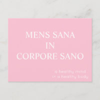 Mens Sana En Caporal Sano Carte Postale - Rose