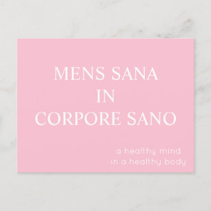 Mens Sana En Caporal Sano Carte Postale - Rose