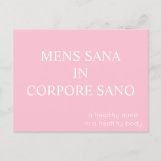 Mens Sana En Caporal Sano Carte Postale - Rose
