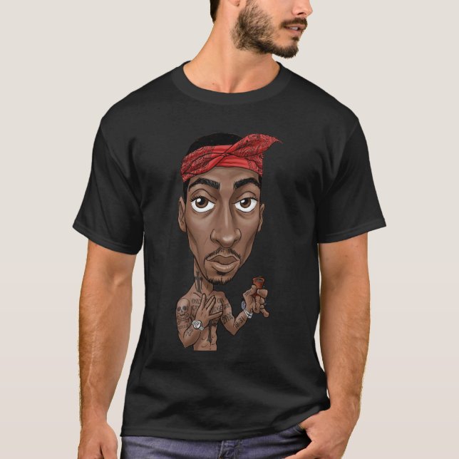 Men's T-Shirt Girl Design Rap Legend California  (Devant)